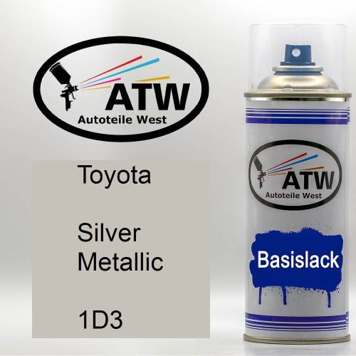 Toyota, Silver Metallic, 1D3: 400ml Sprühdose, von ATW Autoteile West.